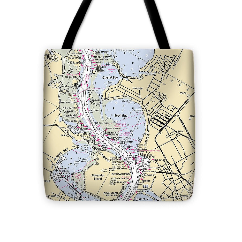 Baytown-texas Nautical Chart - Tote Bag