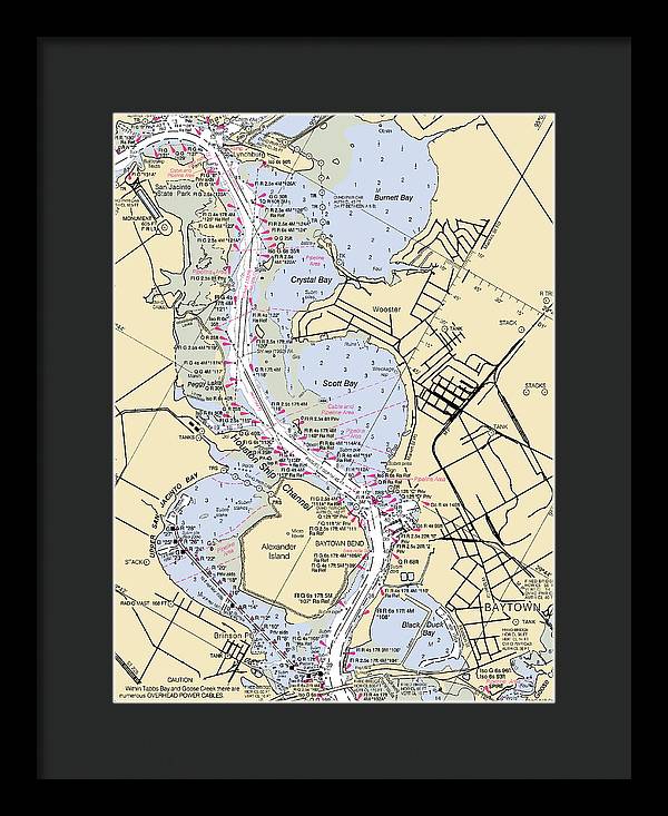 Baytown-texas Nautical Chart - Framed Print