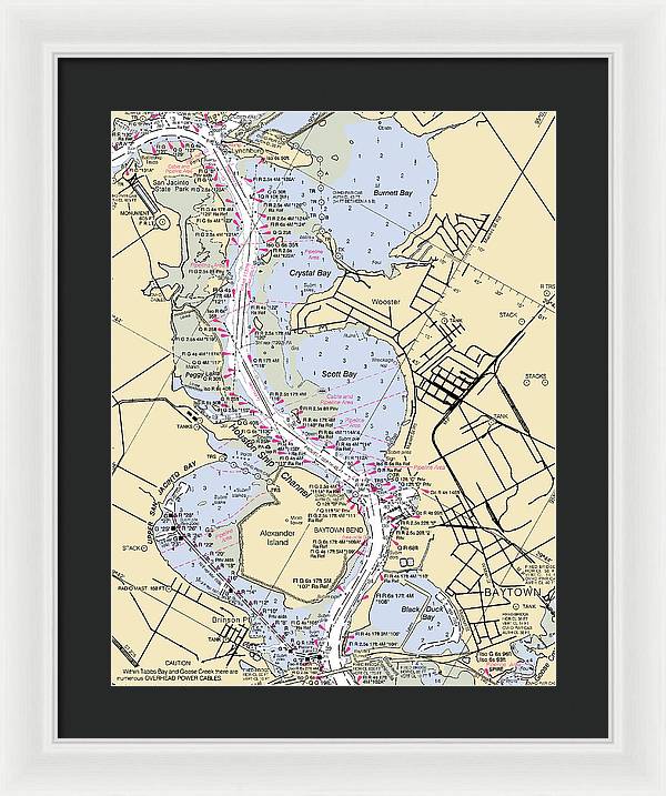 Baytown-texas Nautical Chart - Framed Print