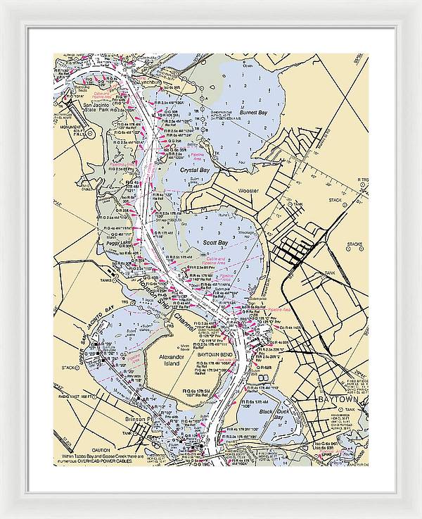 Baytown-texas Nautical Chart - Framed Print