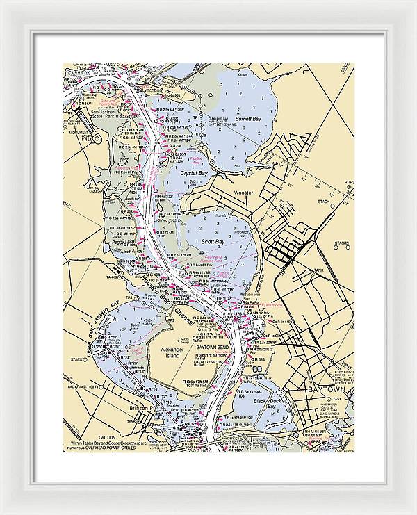 Baytown-texas Nautical Chart - Framed Print