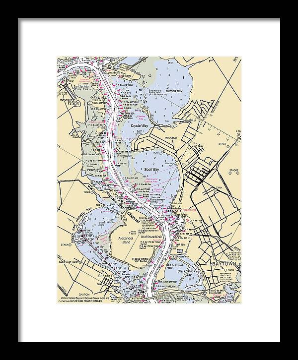 Baytown-texas Nautical Chart - Framed Print