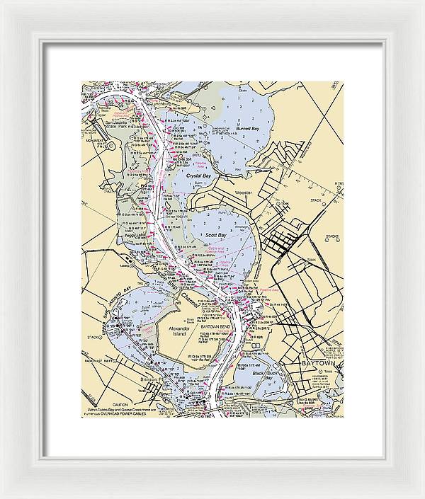 Baytown-texas Nautical Chart - Framed Print