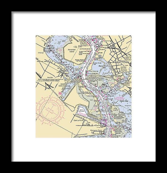 A beuatiful Framed Print of the Baytown To Morgan Point-Texas Nautical Chart by SeaKoast