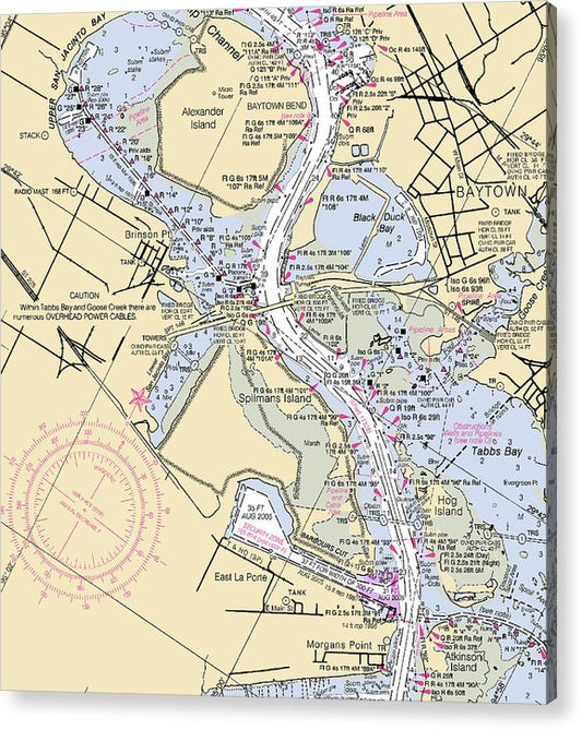 Baytown To Morgan Point-Texas Nautical Chart  Acrylic Print