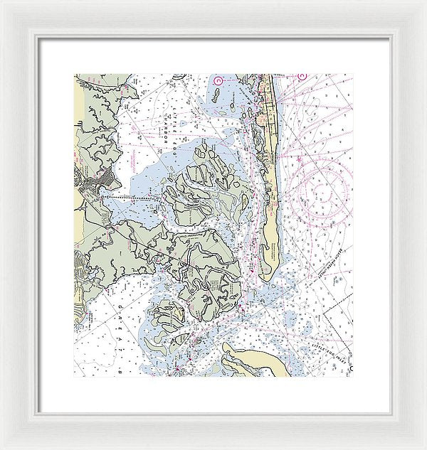 Beach Haven Inlet New Jersey Nautical Chart - Framed Print