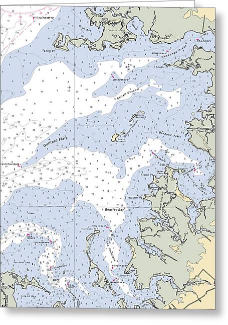 Beasley Bay-virginia Nautical Chart - Greeting Card