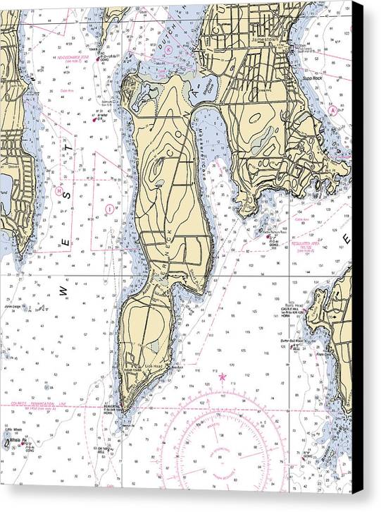 Beaver Neck-rhode Island Nautical Chart - Canvas Print