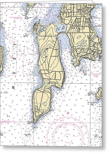 Beaver Neck-rhode Island Nautical Chart - Greeting Card