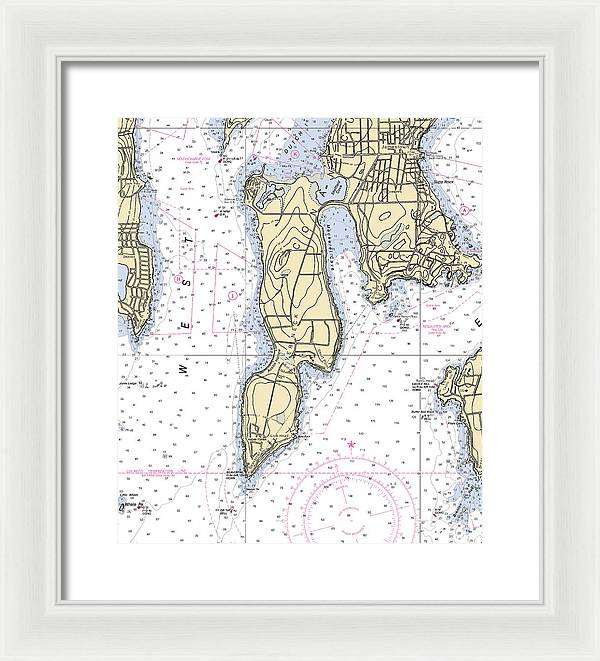 Beaver Neck-rhode Island Nautical Chart - Framed Print