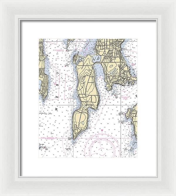 Beaver Neck-rhode Island Nautical Chart - Framed Print