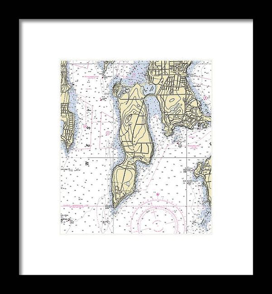 A beuatiful Framed Print of the Beaver Neck-Rhode Island Nautical Chart by SeaKoast