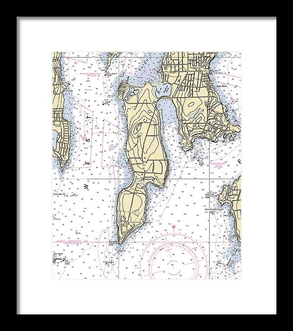 Beaver Neck-rhode Island Nautical Chart - Framed Print