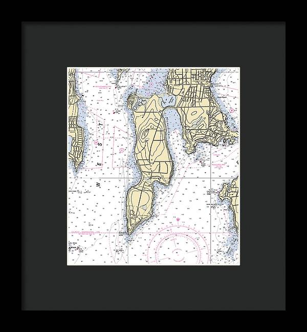 Beaver Neck-rhode Island Nautical Chart - Framed Print