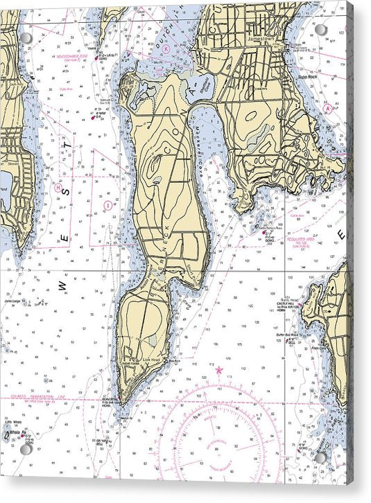 Beaver Neck-rhode Island Nautical Chart - Acrylic Print