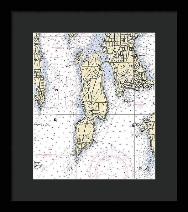 Beaver Neck-rhode Island Nautical Chart - Framed Print