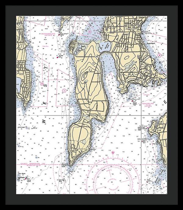 Beaver Neck-rhode Island Nautical Chart - Framed Print