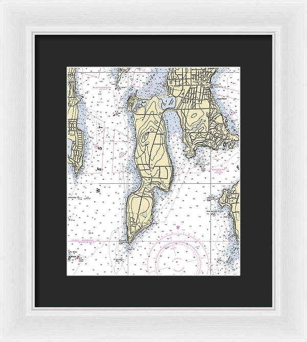 Beaver Neck-rhode Island Nautical Chart - Framed Print