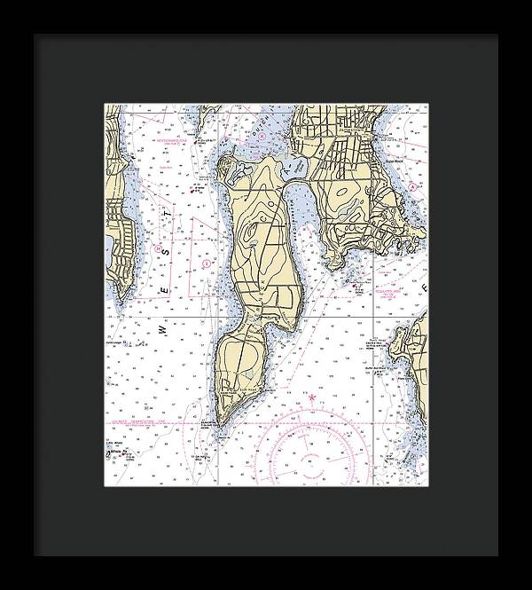 Beaver Neck-rhode Island Nautical Chart - Framed Print