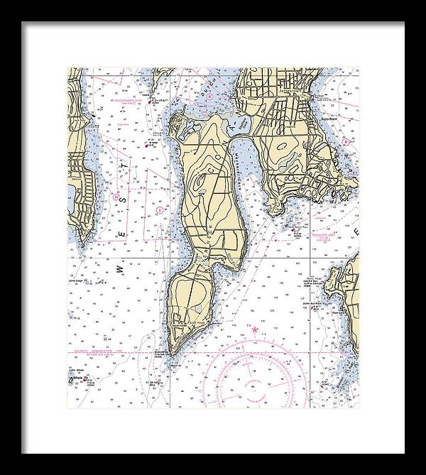 Beaver Neck-rhode Island Nautical Chart - Framed Print