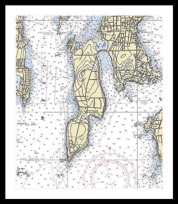 Beaver Neck-rhode Island Nautical Chart - Framed Print