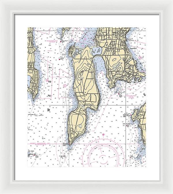 Beaver Neck-rhode Island Nautical Chart - Framed Print