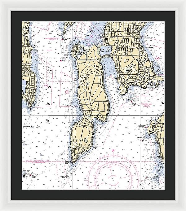 Beaver Neck-rhode Island Nautical Chart - Framed Print