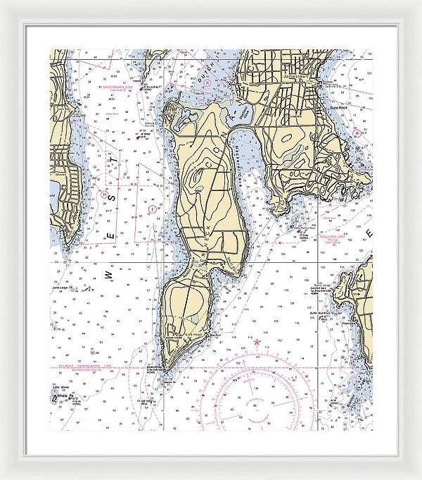 Beaver Neck-rhode Island Nautical Chart - Framed Print