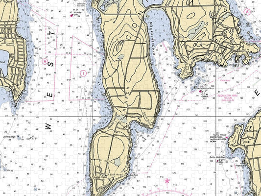 Beaver Neck Rhode Island Nautical Chart Puzzle