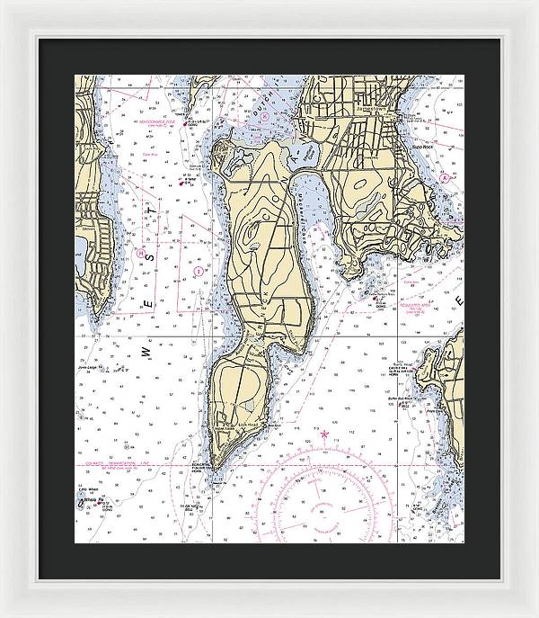 Beaver Neck-rhode Island Nautical Chart - Framed Print