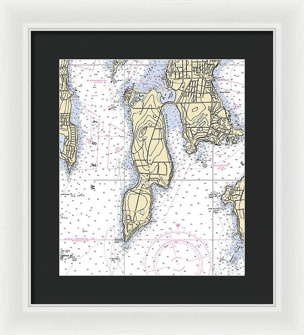 Beaver Neck-rhode Island Nautical Chart - Framed Print