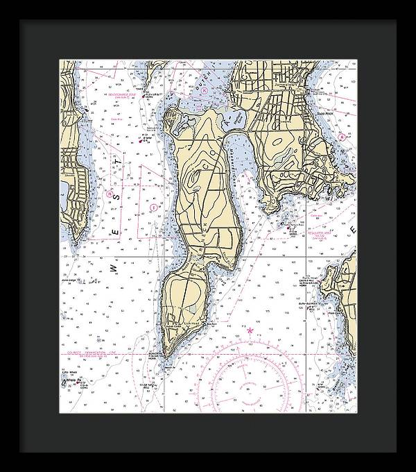 Beaver Neck-rhode Island Nautical Chart - Framed Print