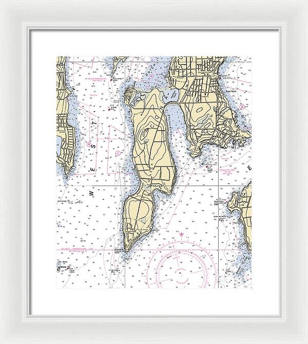 Beaver Neck-rhode Island Nautical Chart - Framed Print