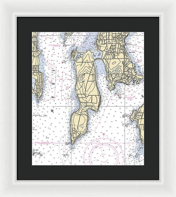 Beaver Neck-rhode Island Nautical Chart - Framed Print