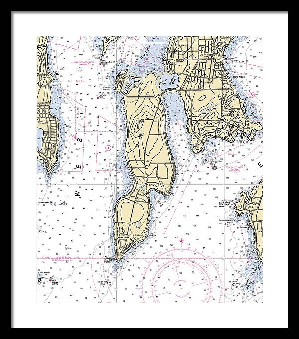 Beaver Neck-rhode Island Nautical Chart - Framed Print