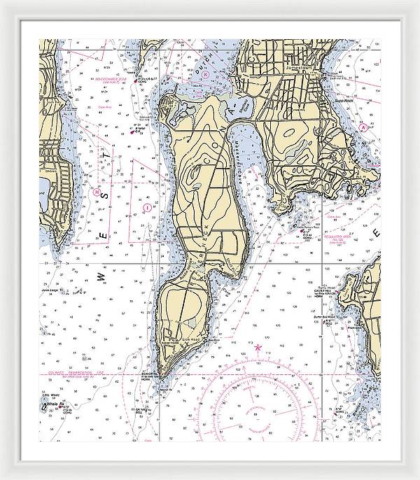 Beaver Neck-rhode Island Nautical Chart - Framed Print