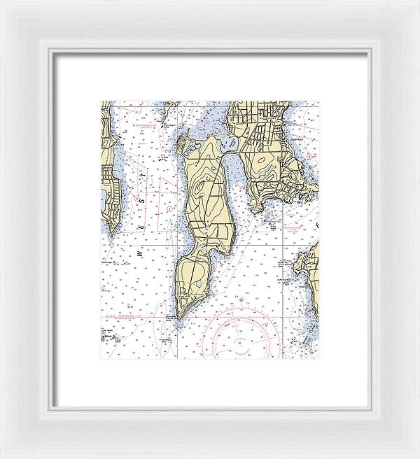 Beaver Neck-rhode Island Nautical Chart - Framed Print