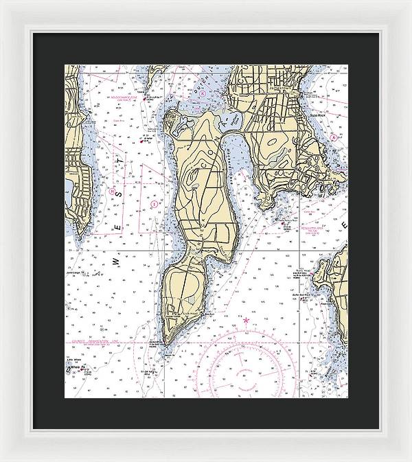 Beaver Neck-rhode Island Nautical Chart - Framed Print