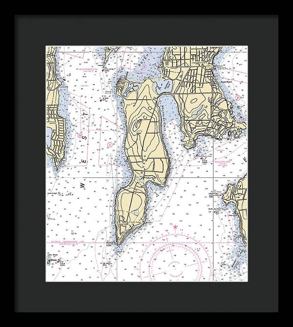 Beaver Neck-rhode Island Nautical Chart - Framed Print