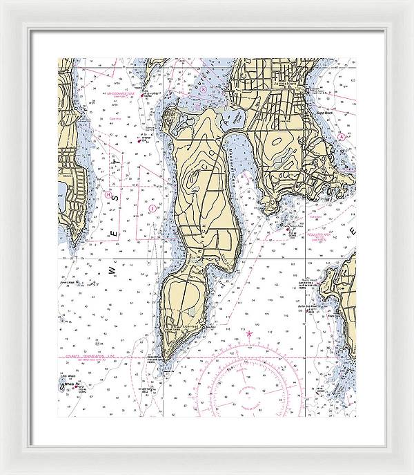 Beaver Neck-rhode Island Nautical Chart - Framed Print