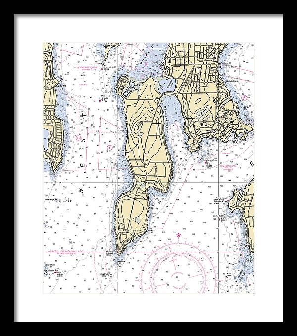 Beaver Neck-rhode Island Nautical Chart - Framed Print