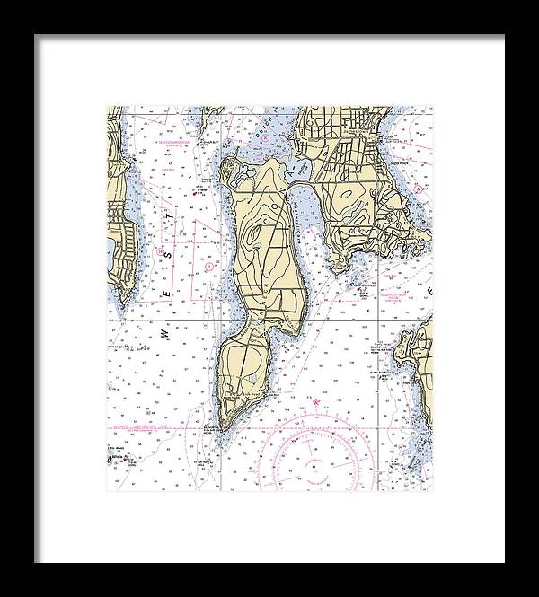 Beaver Neck-rhode Island Nautical Chart - Framed Print