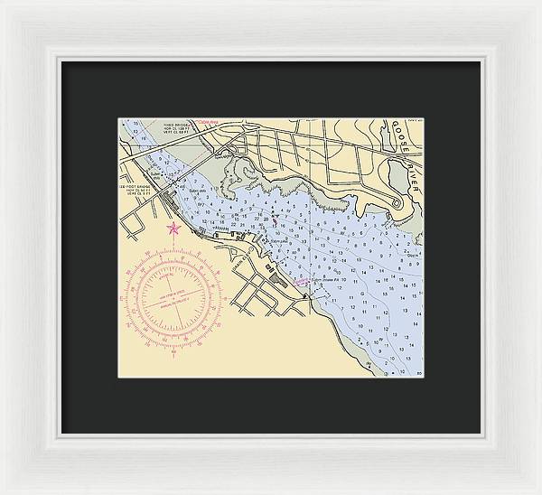 Belfast Harbor-maine Nautical Chart - Framed Print