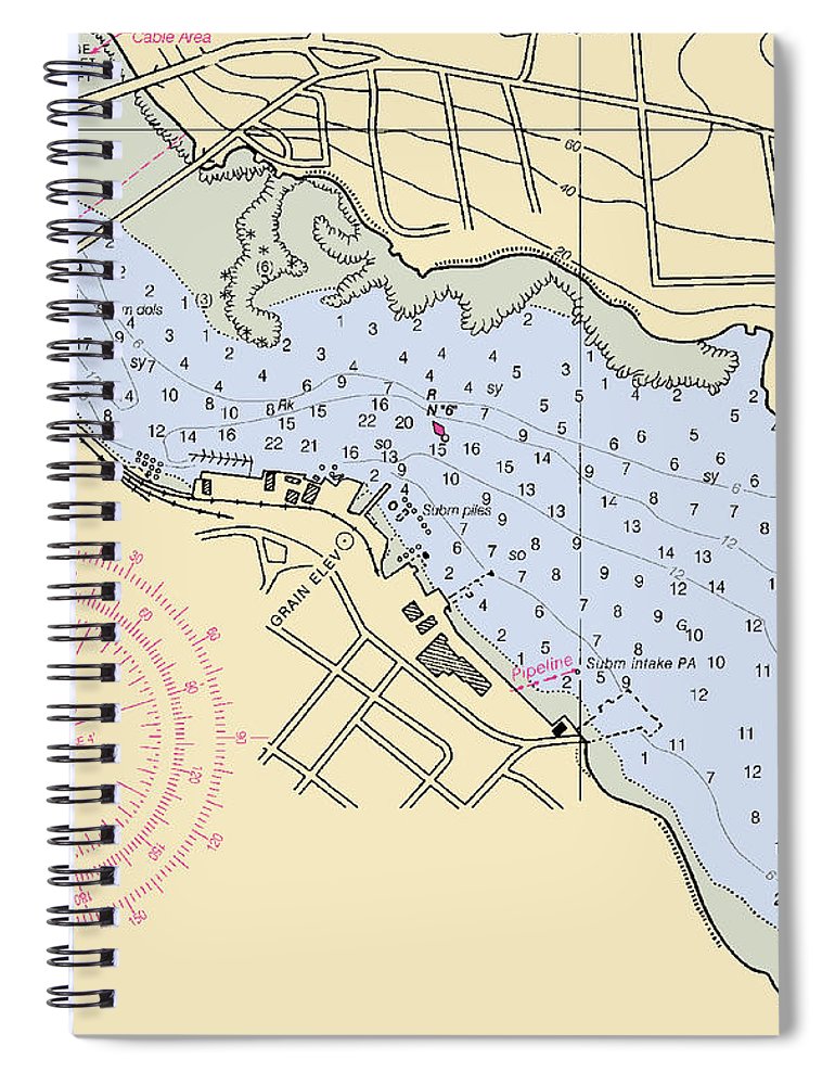 Belfast Harbor Maine Nautical Chart Spiral Notebook