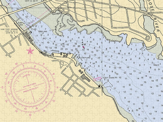 Belfast Harbor Maine Nautical Chart Puzzle