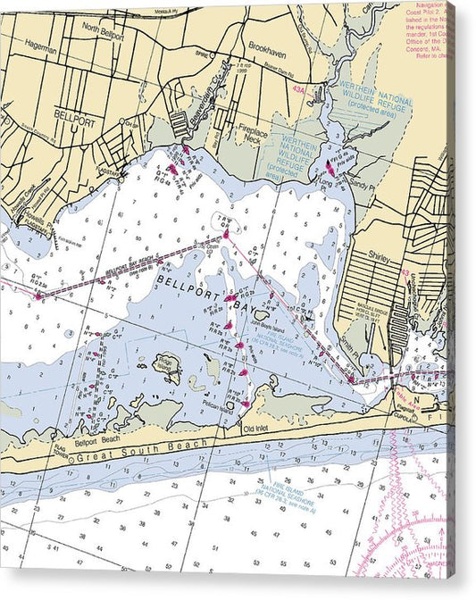 Bellport Bay-New York Nautical Chart  Acrylic Print