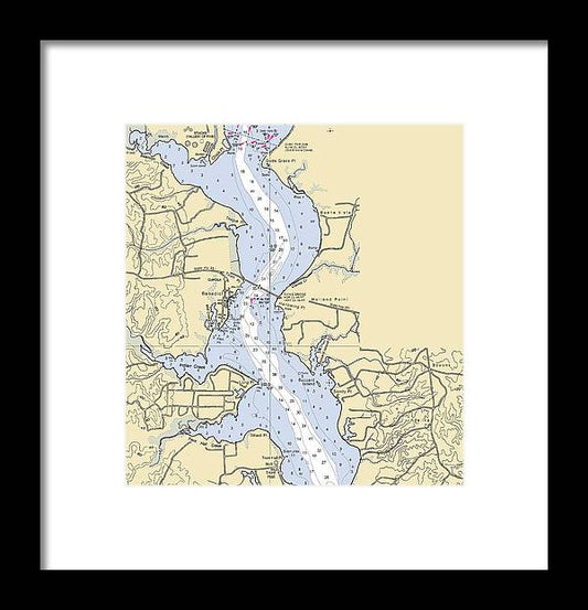 A beuatiful Framed Print of the Benedict-Maryland Nautical Chart by SeaKoast