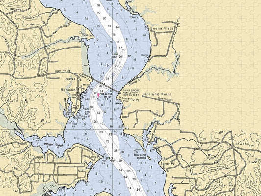 Benedict Maryland Nautical Chart Puzzle
