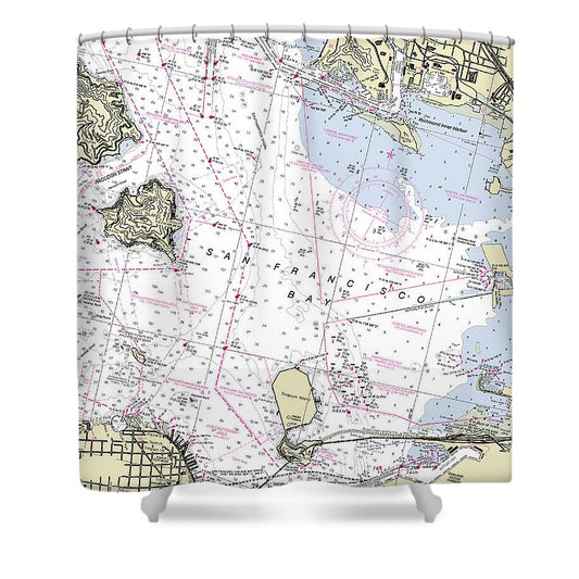 Berkely California Nautical Chart Shower Curtain