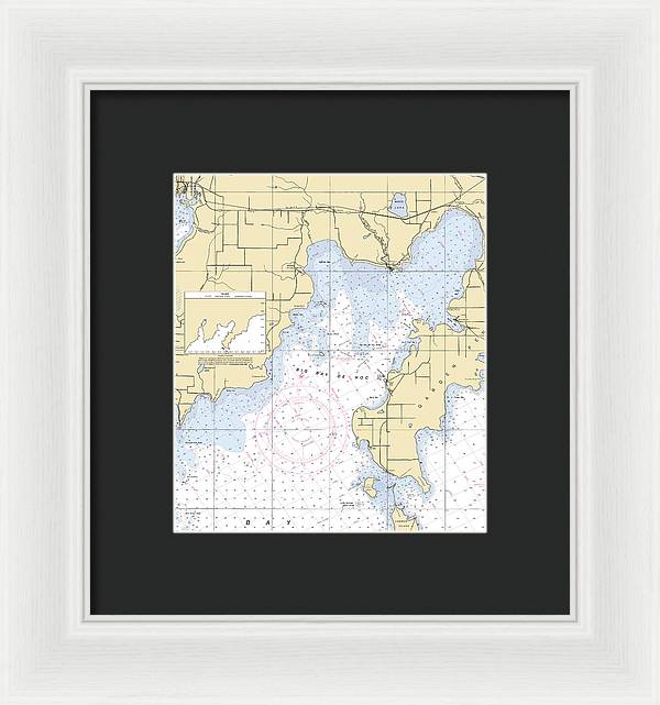 Big Bay De Noc-lake Michigan Nautical Chart - Framed Print